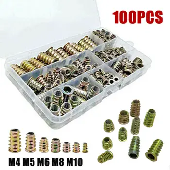 

Assorted M4-M10 Threaded Insert Nuts Bolts Set Furniture Hex Drive Repair Tools