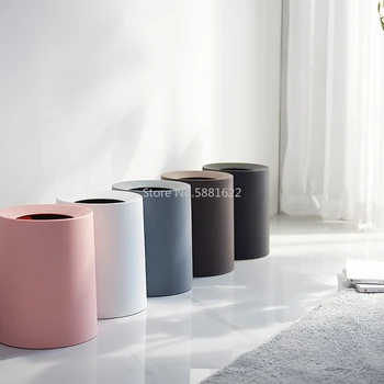 

Creative Plastic Matte Trash Can 8L/12L Garbage Dust Bin Storage Bucket Paper Basket Home Office Waste Bin Without Lid