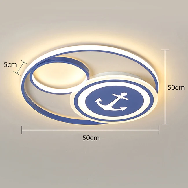 Diameter 50cm Креативная современная светодиодная Люстра для детей Детская комната люстра для спальни синий цвет Современные Люстры потолочное украшение для дома - Цвет абажура: Diameter 50cm
