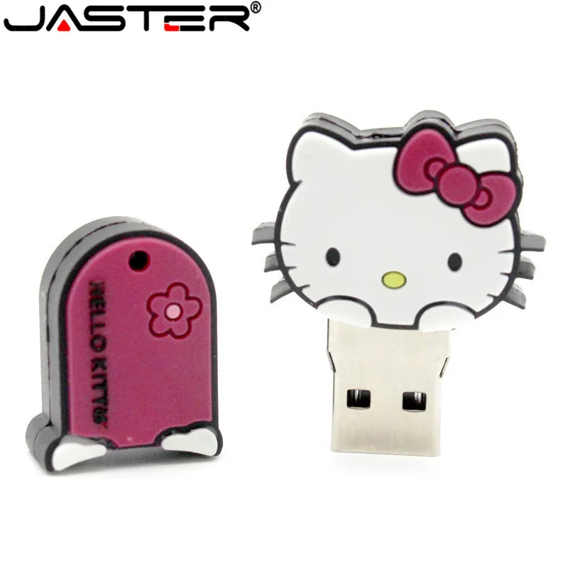JASTER usb-флеш-накопитель Hello Kitty Flash Drive cat специальный подарок мода мультфильм животное USB 2,0 накопитель 32 Гб 16 Гб 64 ГБ 8 ГБ 4 ГБ U диск