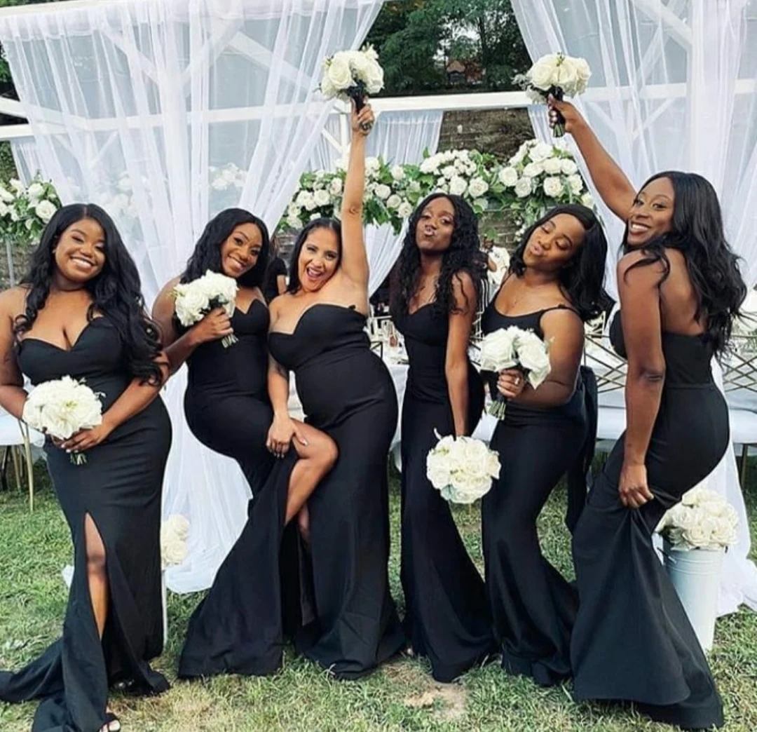 Glam Black Bridesmaid Dresses