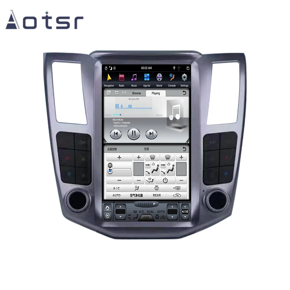 AOTSR 11,8 дюймов Android 8,1 Tesla стиль вертикальный экран Автомобильный gps-навигатор для Lexus RX300 RX330 RX350 2004-2007MultimediaPlayer