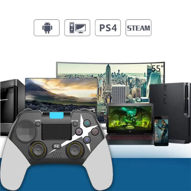ソニーps4 コントローラbluetooth 4 0 振動ps4 用スリム プロ アンドロイド 蒸気 Pcワイヤレスタッチスクリーンジョイス ゲームパッド Aliexpress