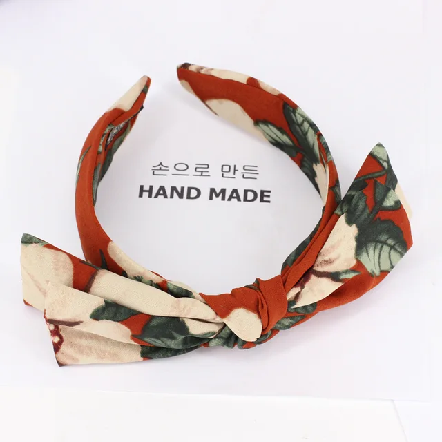 Floral Big Bow  Hairbands  For Women Korea Hair Accessories For Girls Hair Band Hair Bows  Hairband Headbands Deep Blue