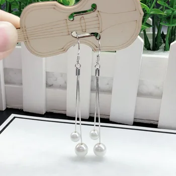 

Fashionable lady's earrings 925 Sterling Silver with Pearl Drop Earrings