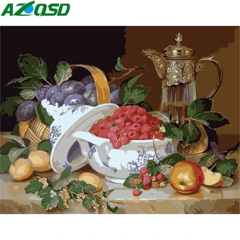 

AZQSD Paint By Numbers On Canvas Fruit DIY Drawing On Canvas Handpainted Painting Art Coloring By Numbers Grape Home Decoration
