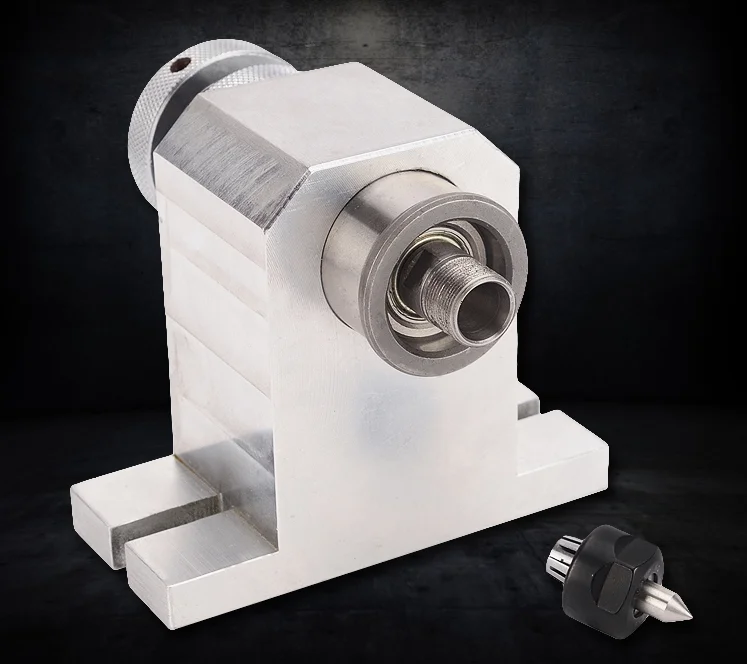 High precision Adjustable activity Engraving machine tailstock Thimble Tail top A-axis rotary shaft fittings Fourth shaft