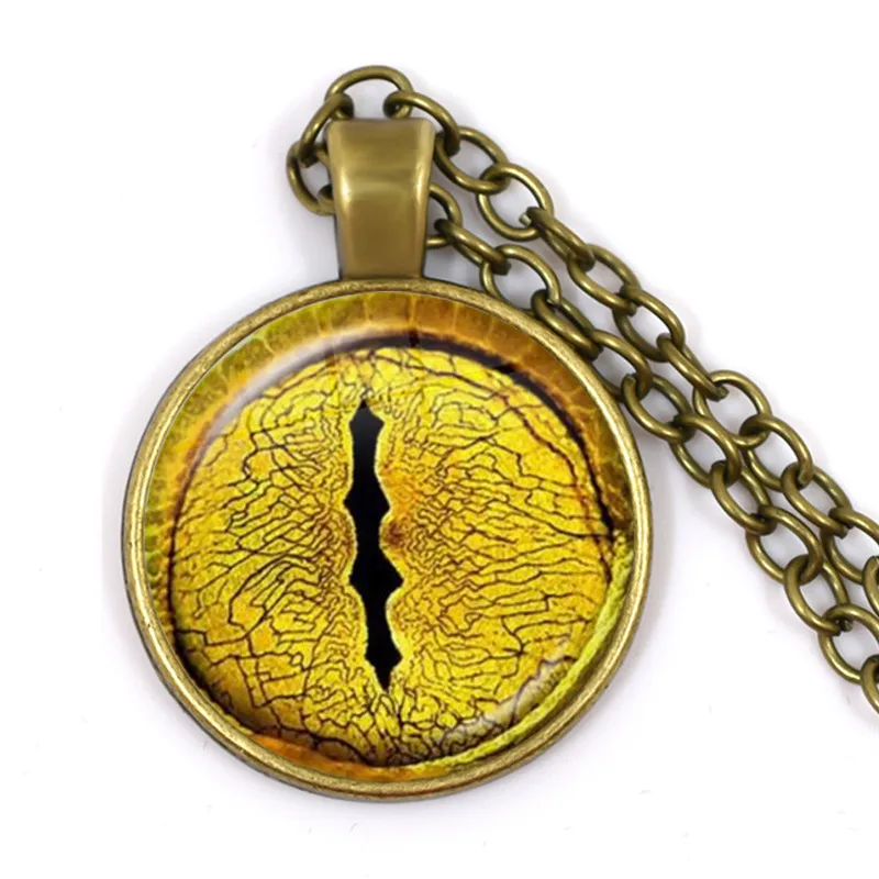 

Dragon Eyes Glass Cabochon Pendant Necklace Animal Eyes Dragon Snake Owl Cat Tiger Eye Jewelry For Women Girls Gift