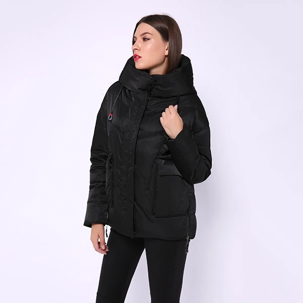 AORRYVLA Зимний пуховик Женская куртка с капюшоном короткая длина свободный стиль толстое теплое повседневное пальто женские модные куртки - Цвет: Black