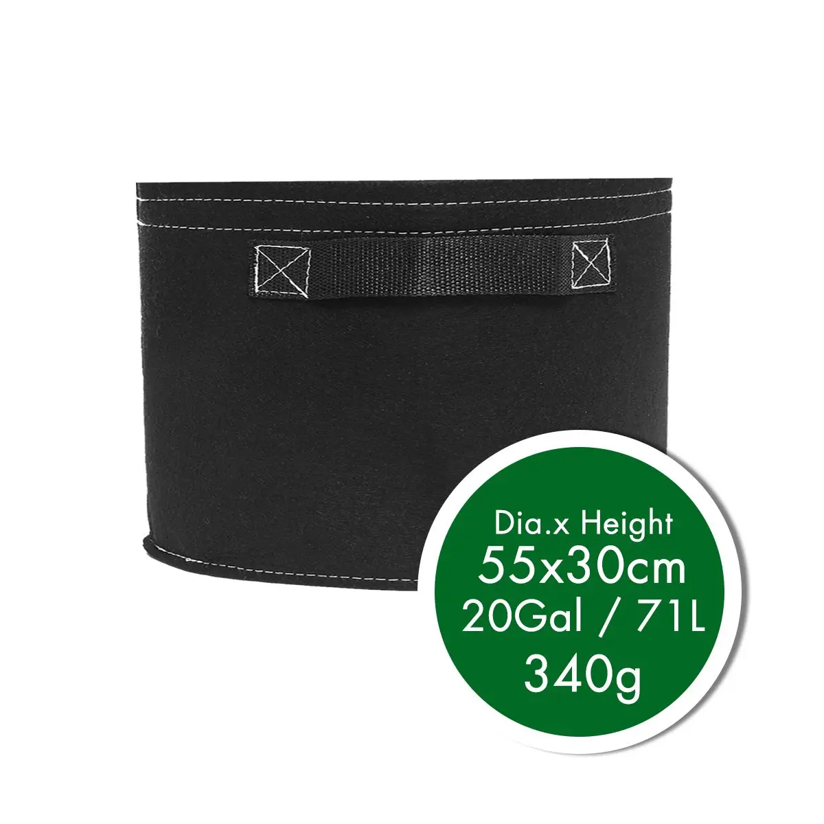 20Gal (55Dx30H) 1-30 галлонов 600GSM ультра толстый 2 мм черный круглый посадочный контейнер нетканый войлочный вазон горшок для выращивания растений рассады - Цвет: 20Gal (55Dx30H)