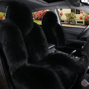 

Protective Practical Decorative Detachable Cushion Seat Cover Front Warm Soft Winter Universal Riding Car Artificial Wool