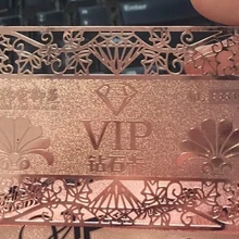 100 шт./партия) 85*54 мм Заказная металлическая визитная карточка из розового золота