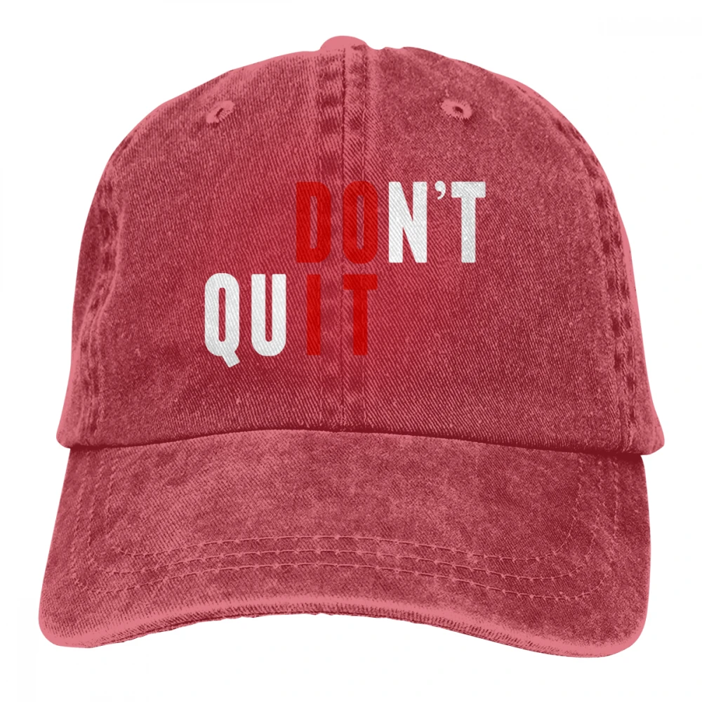 Do It Don't Quit Casquette черные унисекс Мужские Женские джинсовые бейсболка с ремешком кепки Регулируемая шляпа для гольфа папа