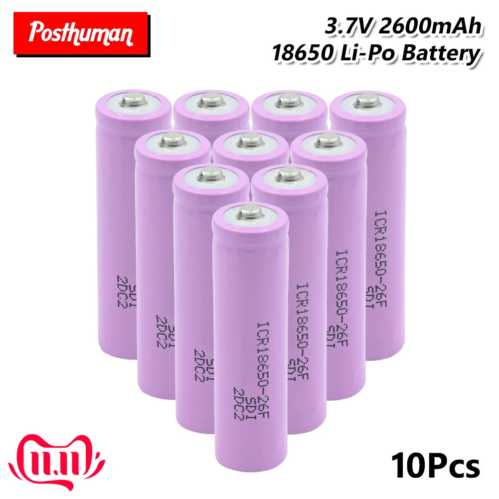18650 Батарея 3,7 в 2600 мАч литиевая батарея заряжаемая электронная сигарета мощность Высокая разряда большой ток для факел светодиодный