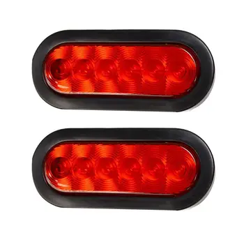 

2 Pcs Oval 6 LED Trailer Tail Light Kit IP67 Waterproof Stop Turn Brake Sealed C6UB
