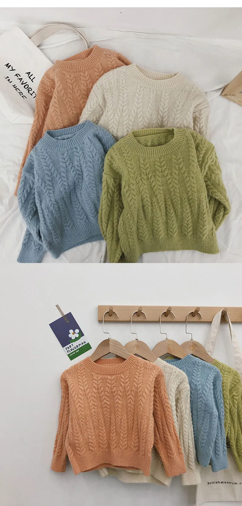 Осенние свитера с круглым вырезом для маленьких мальчиков и девочек, детские свитера на зиму, вязаные свитера для мальчиков