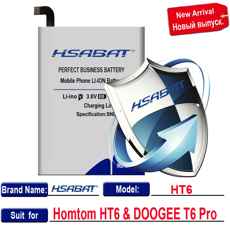 HSABAT батарея большой емкости 7450 мАч для HOMTOM HT6 и DOOGEE T6 и DOOGEE T6 Pro+ номер отслеживания
