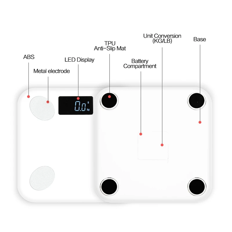

Bluetooth Body Scale Smart Bmi Digital Bathroom Wireless Weight Floor Scale Body Composition Analyzer with Smartphone App