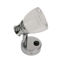 12V алюминиевый хромированный кнопочный переключатель светодиодный свет для чтения Белый регулируемый настенный светильник для кровати лодки