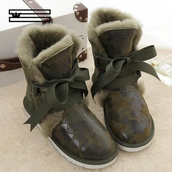 

SHUANGGUN Free shipping! New Brand Natural Sheepskin Leather snow boots for women 100% Real Wool inside lady winter warm Boots