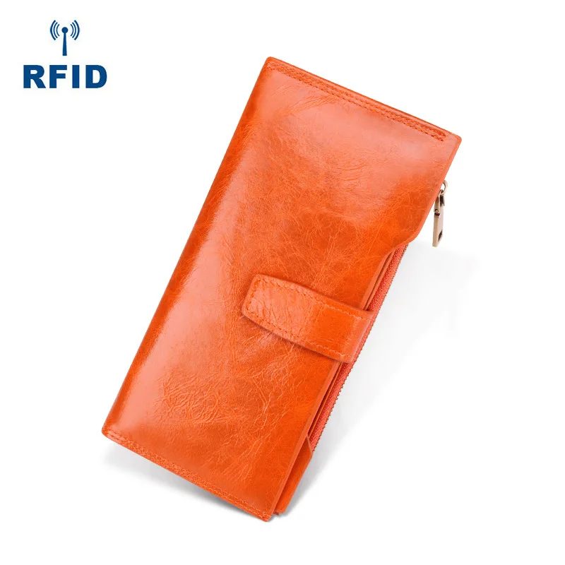 RFID держатель для карт, Женский кошелек, кошельки, Женский кошелек для кредитных карт, натуральная кожа, женская сумка для карт, кошелек для монет на молнии