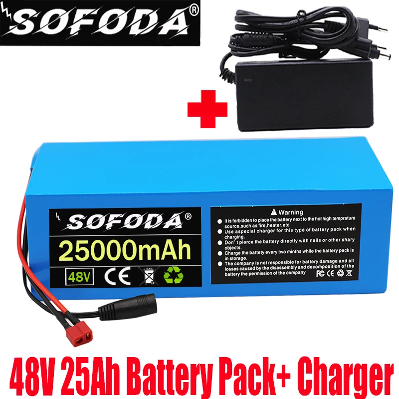 48V электрический велосипед батарея 18650 аккумулятор 25Ah 25000mAh 1000W Мощный литиевая с