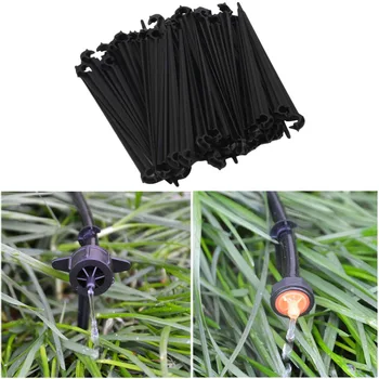 

100pcs Hook Fixed Stems Support Holder For 4/7 Drip Irrigation Tubing Pipe Water Hose Support Watering Kits Garden Supplies #