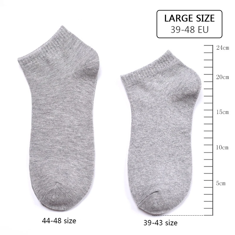 10Pairs/lot Large Size  Men Socks Cotton 44 45 46 47 48 Breathable Boat Socks Short Summer Business Male Big Socks High Quality