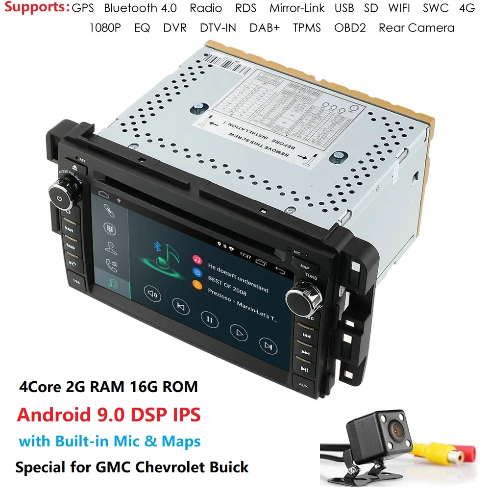 Ossuret Android 9,0 7 дюймов 2G ram автомобильный dvd-плеер для GMC Yukon Denali Acadia Savana, Sierra Chevrolet Express Traverse Equinox DAB
