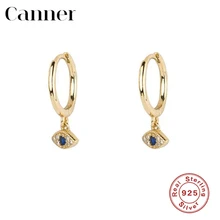 Настоящее 925 пробы, серебряные креативные модные новые серьги-кольца для глаз, маленькие минималистичные циркониевые серьги для женщин, лучший подарок