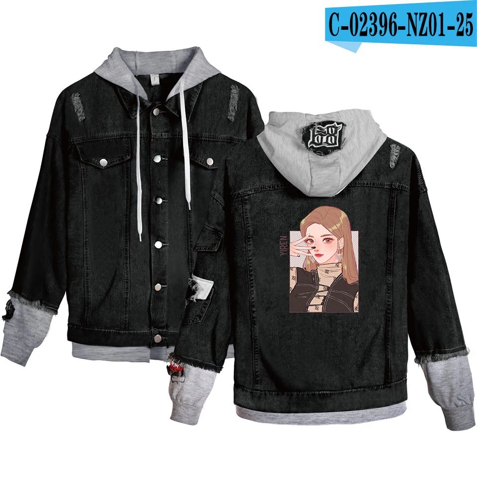 Harajuku Everglow Kpop 2D печатная Повседневная джинсовая куртка мода новые женские/мужские весенние и осенние повседневные узкие джинсы куртка - Цвет: As shown
