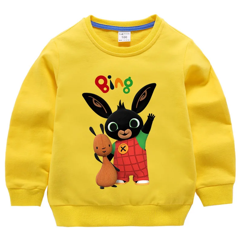 Осенние детские свитшоты футболка худи для мальчиков и девочек с длинными рукавами и кроликом Bing детская футболка - Цвет: color 3