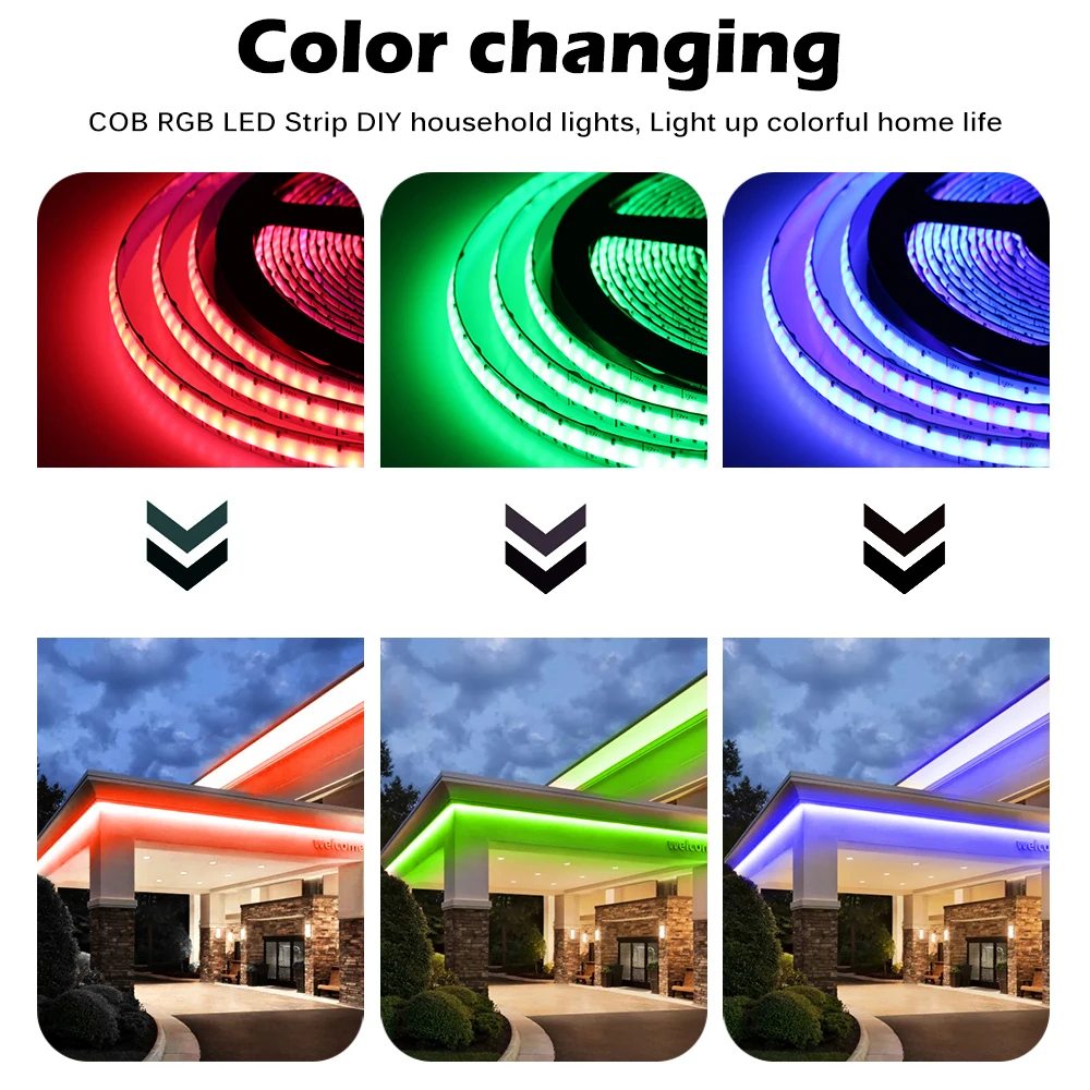 High Density RGB COB LED Strip light 24V 12V 768/840LEDs/m Soft Flexible COB  Tape lamp Colorful waterproof Decoration Light - AliExpress