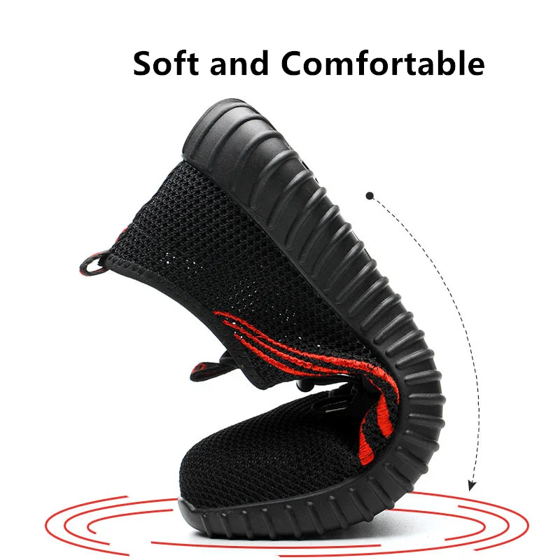 Safety Shoes Indestructible Steel Toe Breathable Work Shoes Men and Women Puncture-Proof Lightweight Non Slip Comfort Sneakers Men Shoes