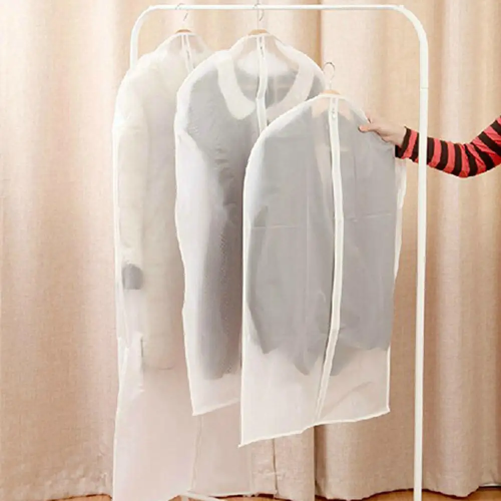 Translucent garment bag covers for clothes with zipper clothes