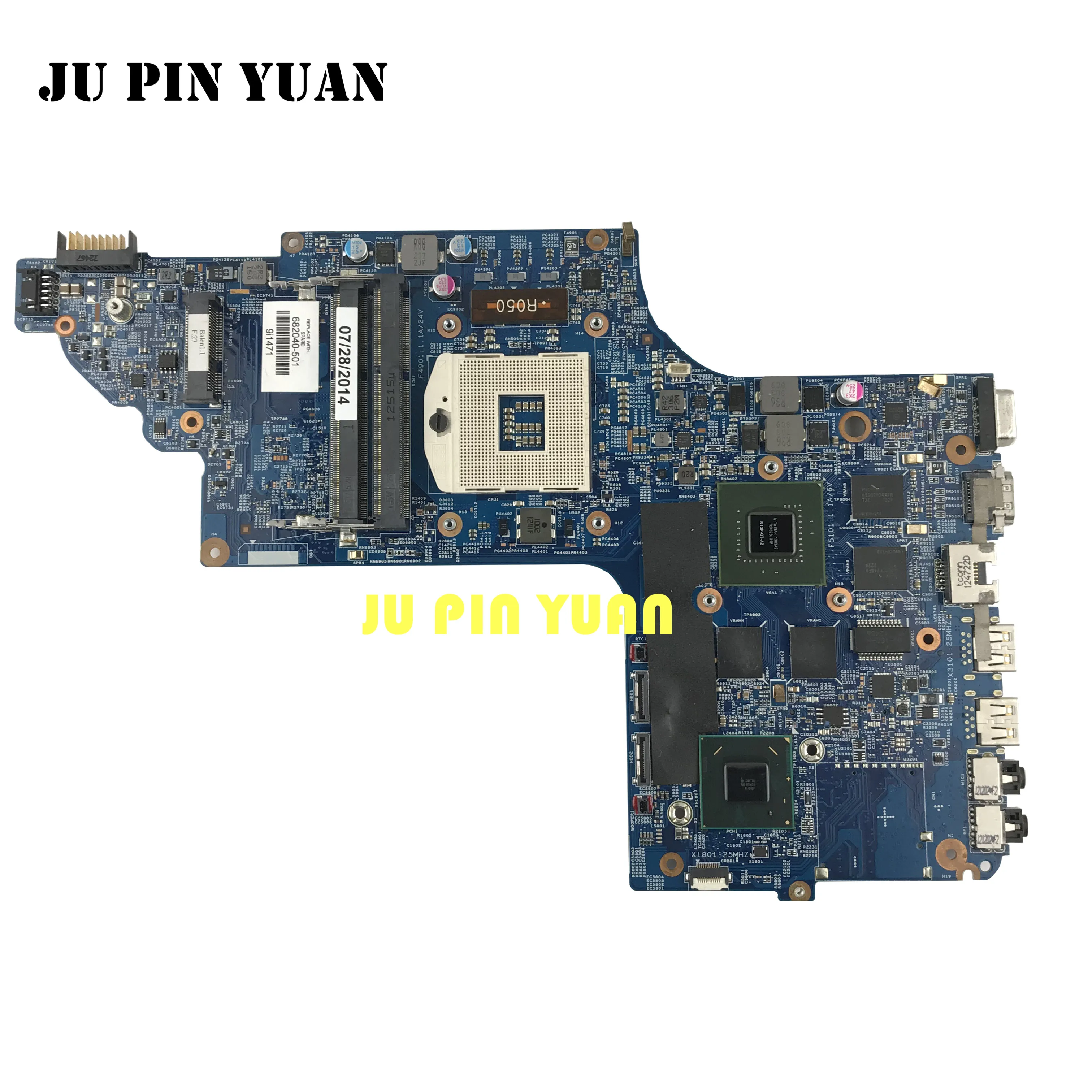 JU PIN YUAN 682040 501 001 для HP Pavilion DV7 7000 DV7T материнская плата HM77 650M/2G все функции полностью