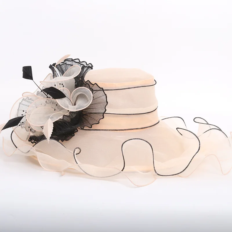 New Wedding Hats for Women Elegant Evening Flower Sun Hats chapeau de mariage Wedding Accessories 6 Colors YSAN282