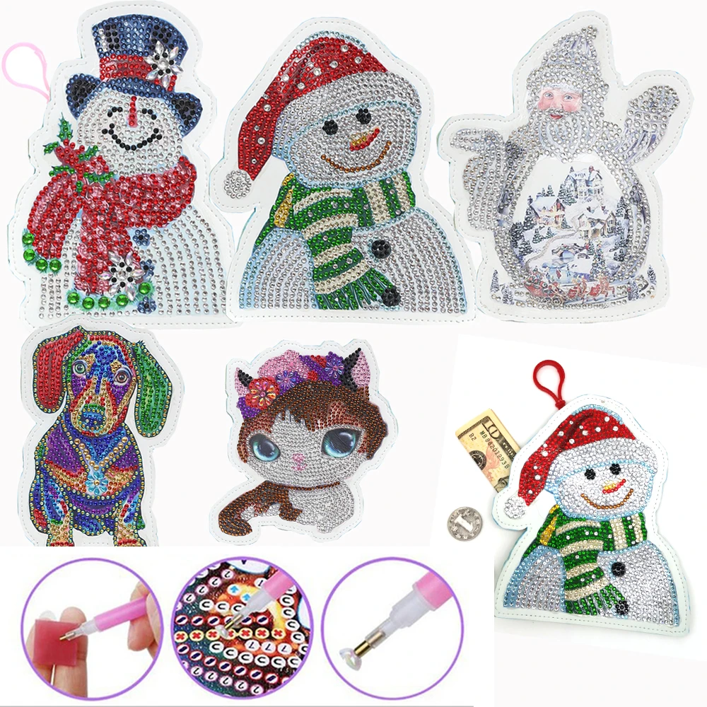 

Special Shaped Full Drill 5D Diamond Painting Wallet Bag Mandala Coin Purse Keychain Pendants Stitch Embroidery Christmas Gift