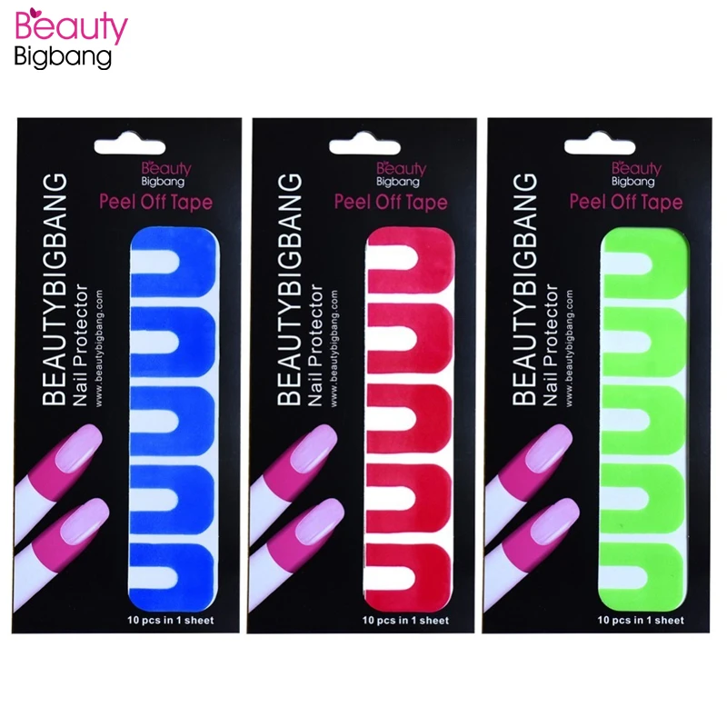 BeautyBigBang 2 листа 8 3*8 см синяя наклейка для дизайна ногтей U образная защита от