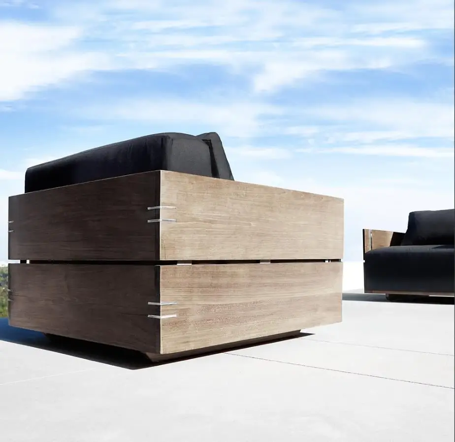 Высококачественный внеший Тиковый шезлонг деревянная садовая мебель патио Тиковый диван