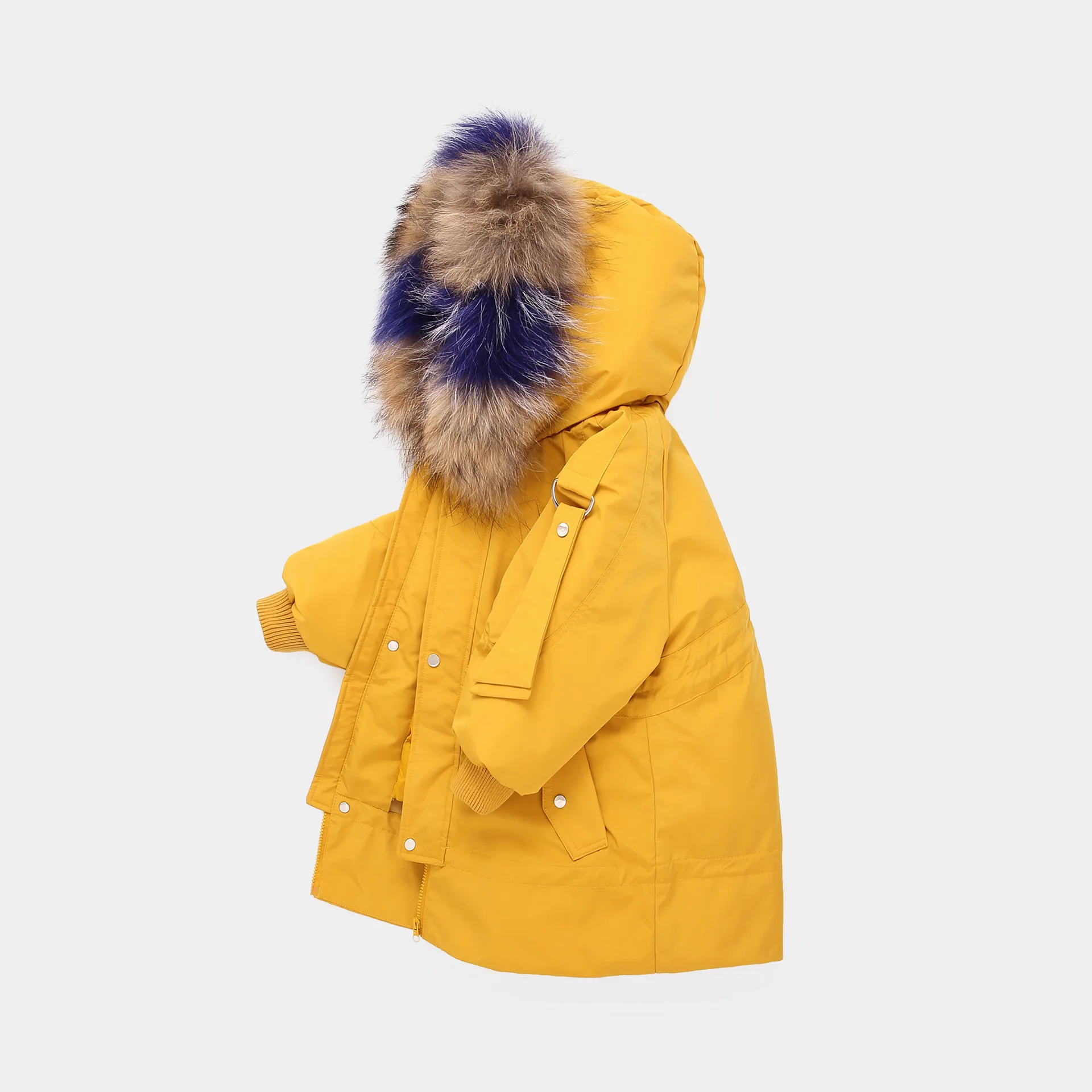 ZQLZ/зимняя куртка новинка г., теплая детская верхняя одежда на утином пуху с мехом енота для девочек, детское свободное плотное пальто высокого качества с капюшоном для мальчиков