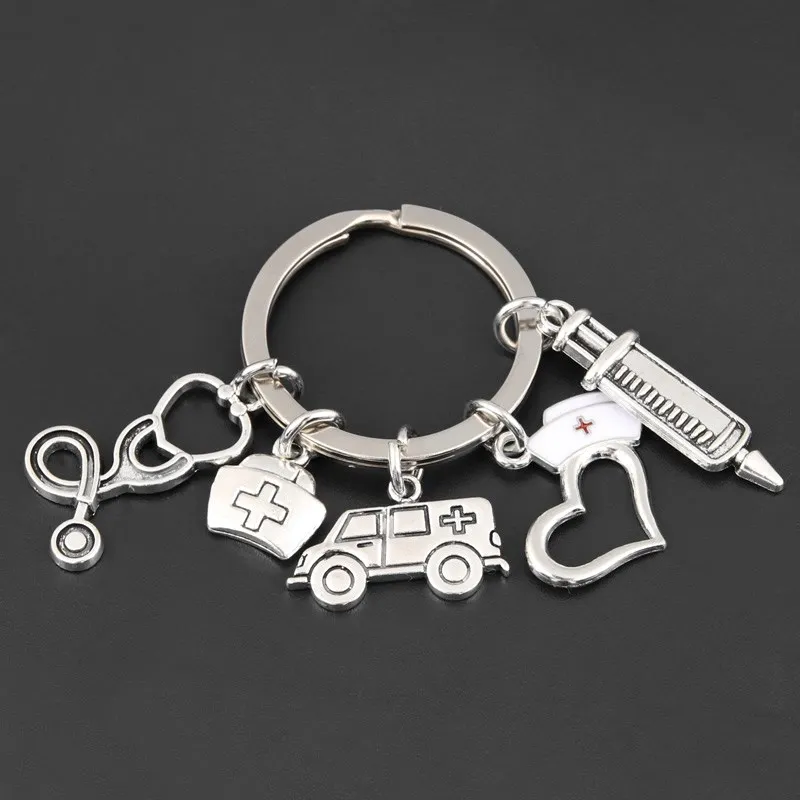 New-Hospital-Charms-Keychain-Medical-Syringe-Key-Ring-Ambulance-Nurse ...