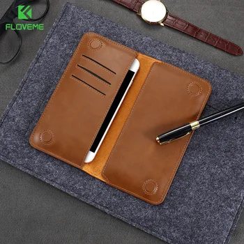 

FLOVEME Leather Wallet Case For Samsung Galaxy S10 S9 S8 S10e Note 9 8 5.5 Inch Cases For iPhone 11 XR XS Max X 7 Plus Phone Bag