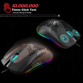 

Lightweight Universal 6 Keys Honeycomb Shell 6400 DPI Ergonomic Design Wired E Sports Practical Computer Accessory Gaming Mouse