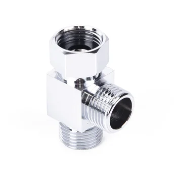 

3-Way Brass Chrome Diverter 1/2 T Shape Adapter Valve For Shower Arm Mounted AU