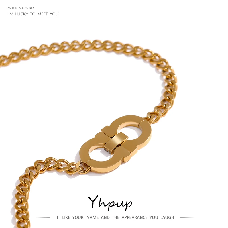 Yhpup Collar De Cadena De Acero Inoxidable 316L Para Mujer Gargantilla 