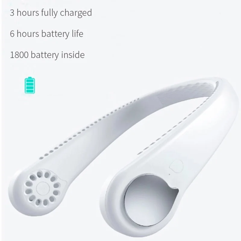 

Hanging neck fan, rechargeable, lazy hanging neck, leafless small electric fan, portable handheld mini fan