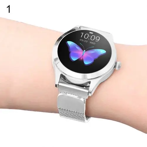 silver metal LTP Мода Горячая часы для женщин круглый экран Смарт-браслет часы мульти-спортивный Браслет режима для IOS Android - Цвет: silver metal