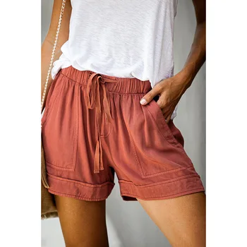 

LXS22 Casual Tencel Shorts Women's 2020 Summer New Style Wide Band Loose Wide Leg