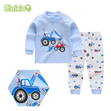 SLAIXIU, зимние хлопковые детские пижамы, одежда для сна для девочек, комплект одежды для детей с героями мультфильмов, детские пижамы с длинными рукавами, домашняя одежда для мальчиков